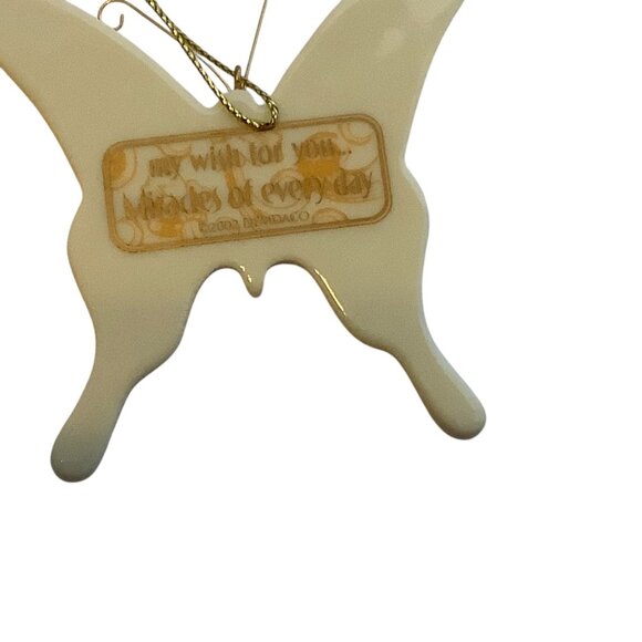 Vtg Demdaco Christmas Wishes Butterfly Ornament Porcelain Miracles 3" x 3" - Picture 5 of 8